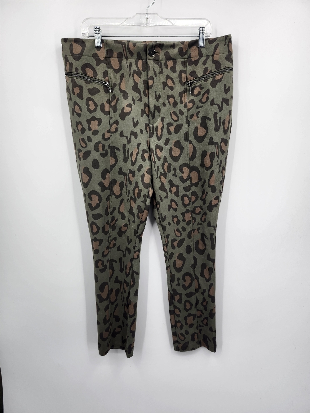 Maeve Anthropologie Pants Women 16 Green Camo Skinny Leg Zip Pocket High Rise